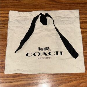 Coach Cream Dust Bag with Black Drawstring‎ and Accents